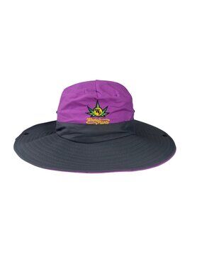 Muryobao Bucket Hat Whole Plants SunShade Wide Brim Purple Embroidered